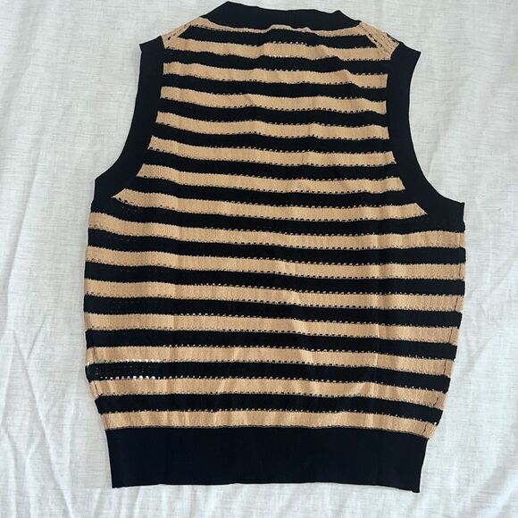 J. Crew Pointelle Knit Textured Tank Top Vest Lightweight Preppy Size Small - Picture 3 of 8